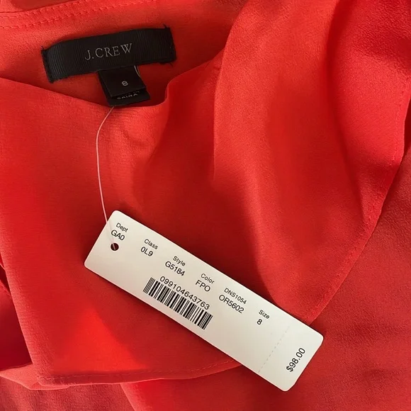 J.Crew cold shoulder silk top, size 8; new - Picture 7 of 7